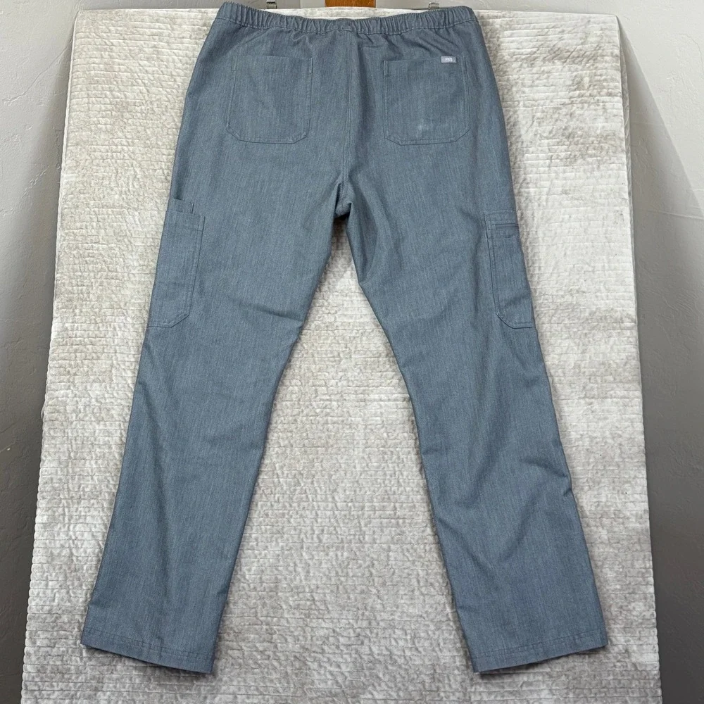 FIGS Technical Collection Scrub Pants Charcoal‎ Grey Cargo Drawstring XL